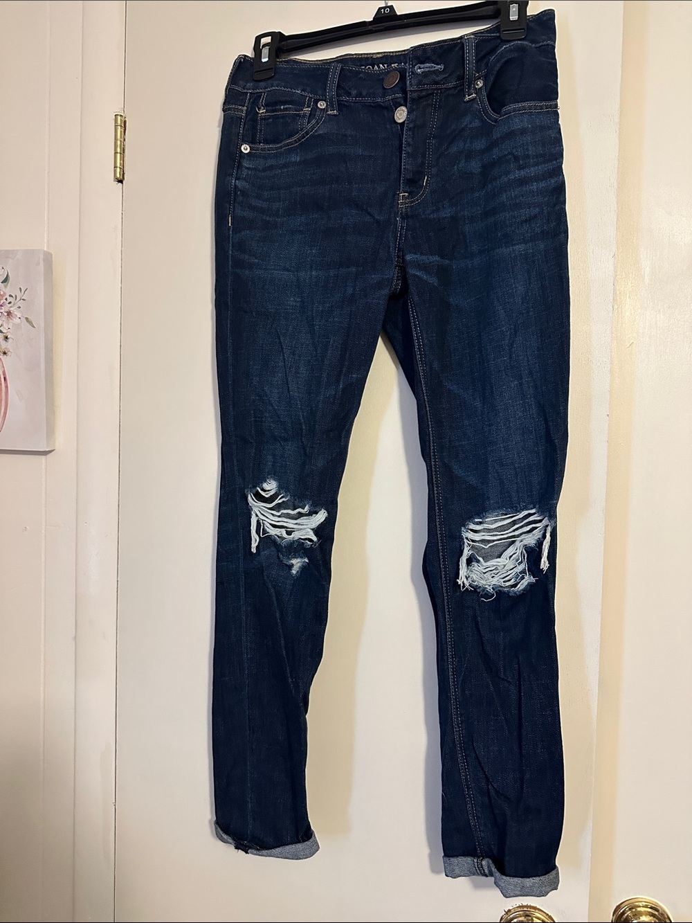 Dark Blue Distressed Women's Jeans Tom Gi